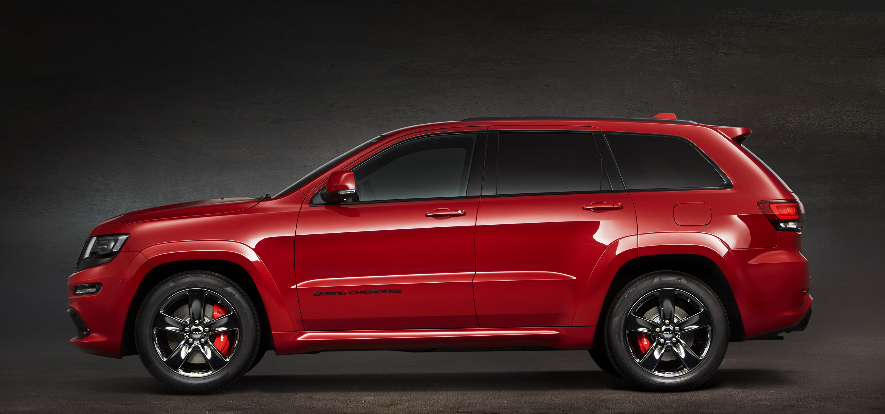 red electric jeep