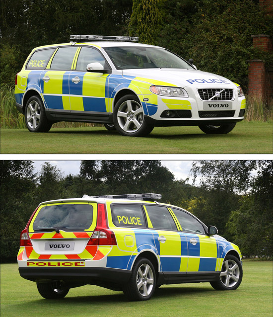 I thought highway patrol cars in the UK had to have a full battenburg style