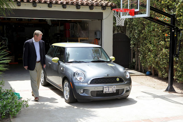 Peter Trepp of Pacific Palisades, California, the first customer in the U.S. to take delivery of the fully-electric, zero emissions MINI E