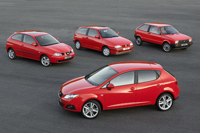 The four generations of the SEAT Ibiza
