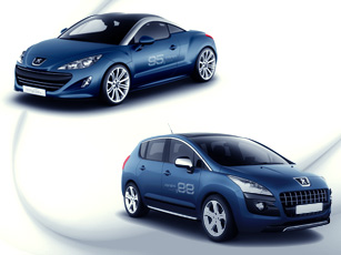 peugeot's 3008 hybrid4 and rcz hybrid4 concepts at frankfurt motor show