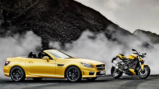 Mercedes-Benz SLK 55 AMG and Ducati Streetfighter 848