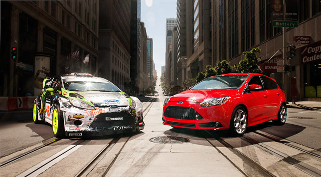 Ford Focus ST taking part in the Ultimate Urban Playground Video