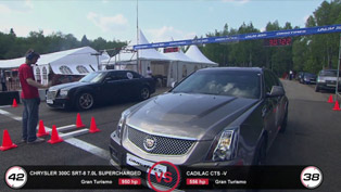 Chrysler 300C SRT-8 vs Cadillac CTS-V and BMW M6 ESS VT3 [HD video]
