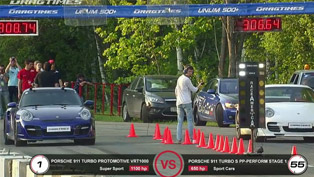porsche 911 turbo proto 1000 vs nissan gt-r vs porsche 9ff vs porsche 911 pp-performance [hd video]