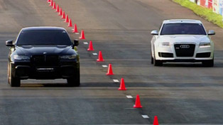 audi rs6 evotech vs bmw x6m pp-performance and porsche panamera turbo