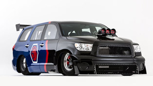 toyota dragquoia family sequoia dragster concept debuts at sema