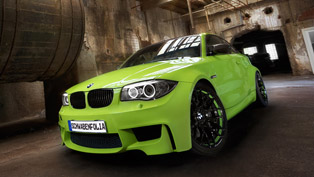 schwabenfolia bmw 1m coupe foiled in irie green