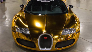 gold chrome bugatti veyron owned by flo-rida