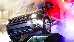 land rover celebrates production of first new discovery sport compact suv