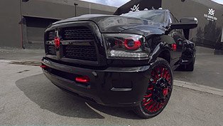 take a look at this outrageous dodge ram black & red [video]
