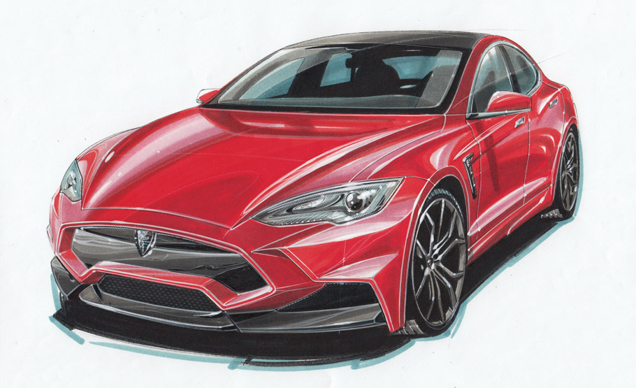 Larte Design Tesla Model S Sketch 