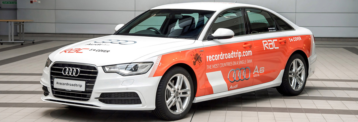 Audi A6 2.0 TDI ultra with Guinness World Record livery