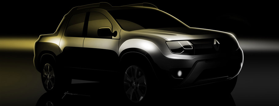 Renault's Duster Based Pickup Teaser Front View