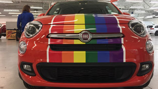 fiat 500x rainbow with special mission in detroit