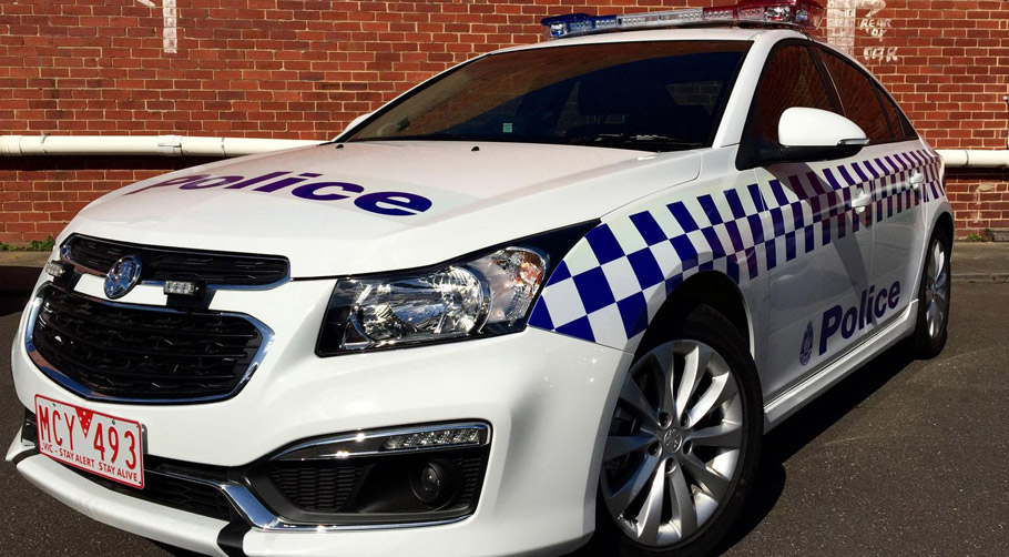 Holden Cruze Victorian Police Vehicle Front and Side View