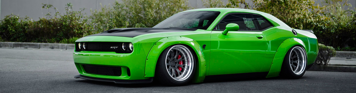 Liberty Walk Dodge Challenger Hellcat Front and Side View