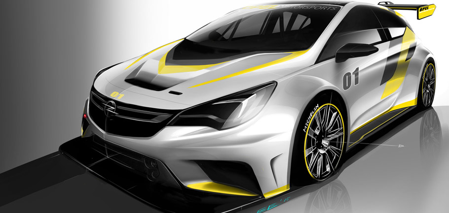 Opel Astra TCR Front View Sketch 