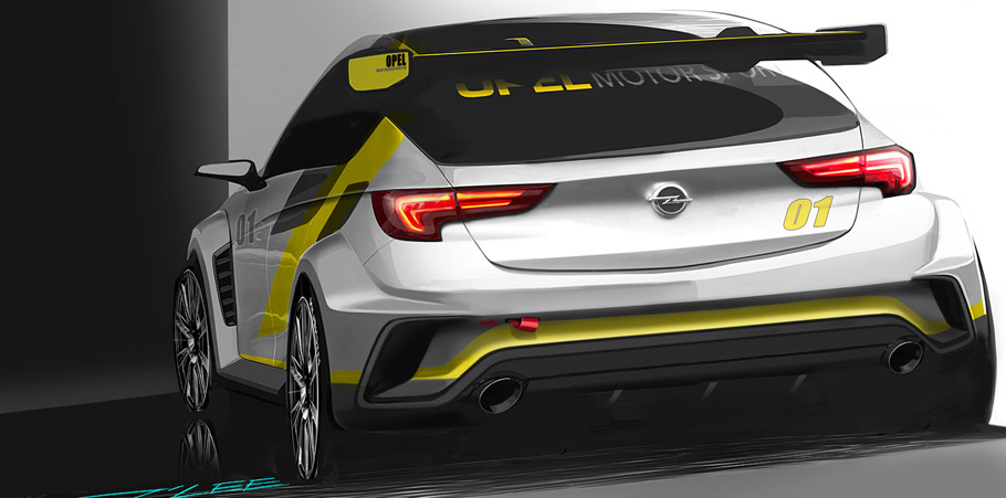 Opel Astra TCR Rear View Sketch