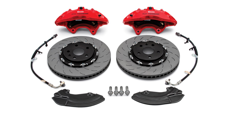 Brembo® performance front brake package (six-piston calipers) 