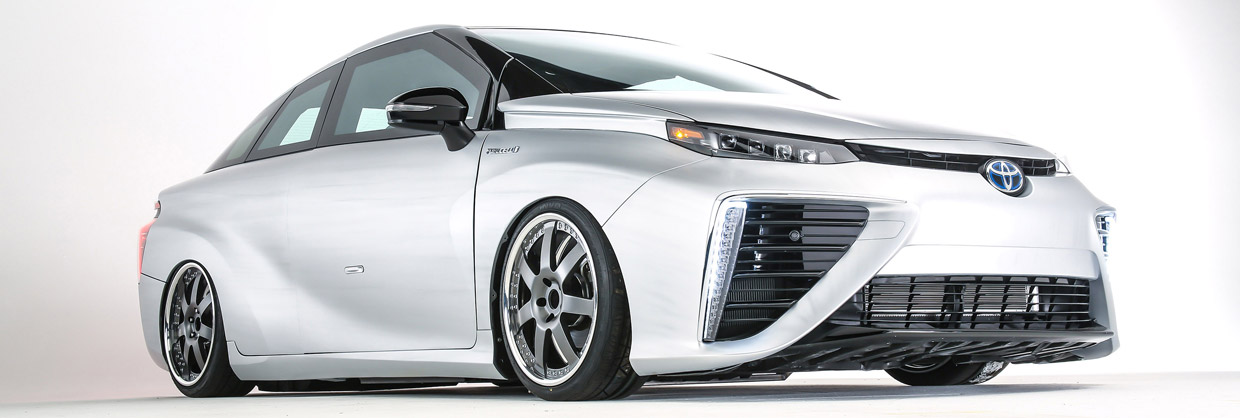 Toyota Back to the Future Mirai Front and Side View