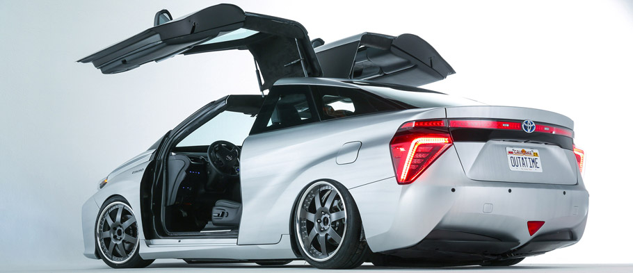 Toyota Back to the Future Mirai Gullwings Opened Rear View 