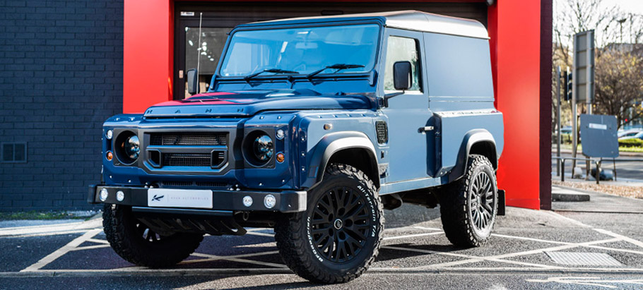 Kahn Land Rover Defender Hard Top CWT in Tamar Blue  Front View