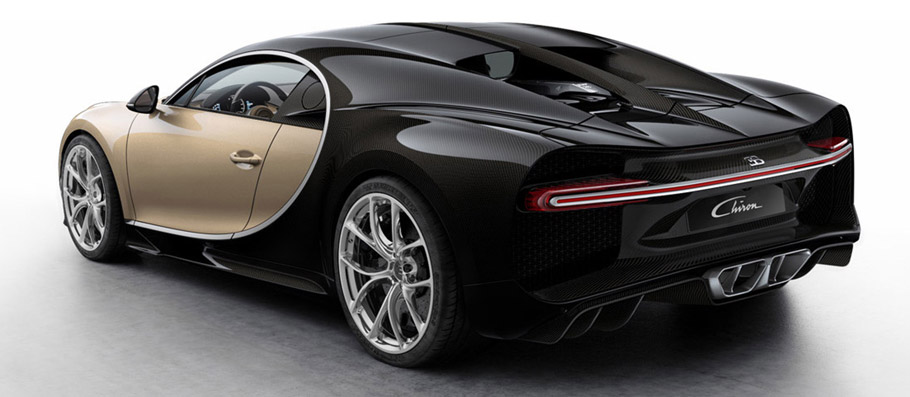 Bugatti Chiron Colorized Rear View