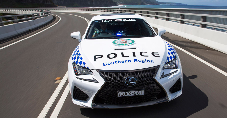 Lexus RC F NSW Police Coupe Front View