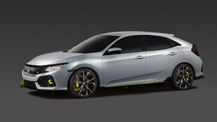 honda civic hatchback prototype debuts in new york. to be driven by a six-speed manual