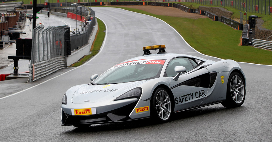 McLaren 570S Coupe Safety Car on the track