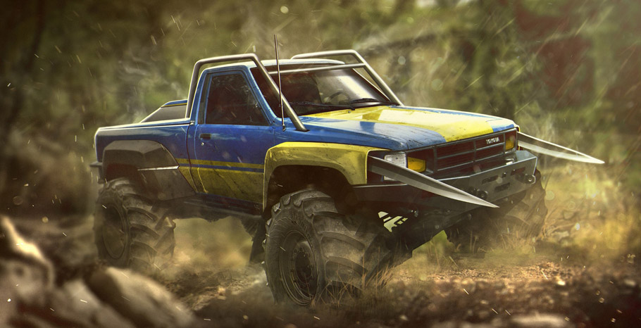 Wolverine Driving 1988 Toyota Hilux 