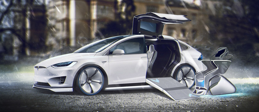 Charles Xavier Driving Tesla Model X