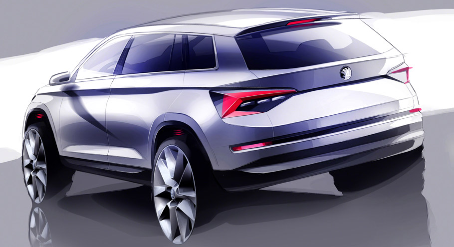 Skoda Kodiaq Sketch - rear view