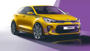 Kia Rio in sketches: bold, muscular and confident. Hopefully, as the real one. 