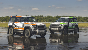 bowler motors team transforms a lucky defender into a rally beast