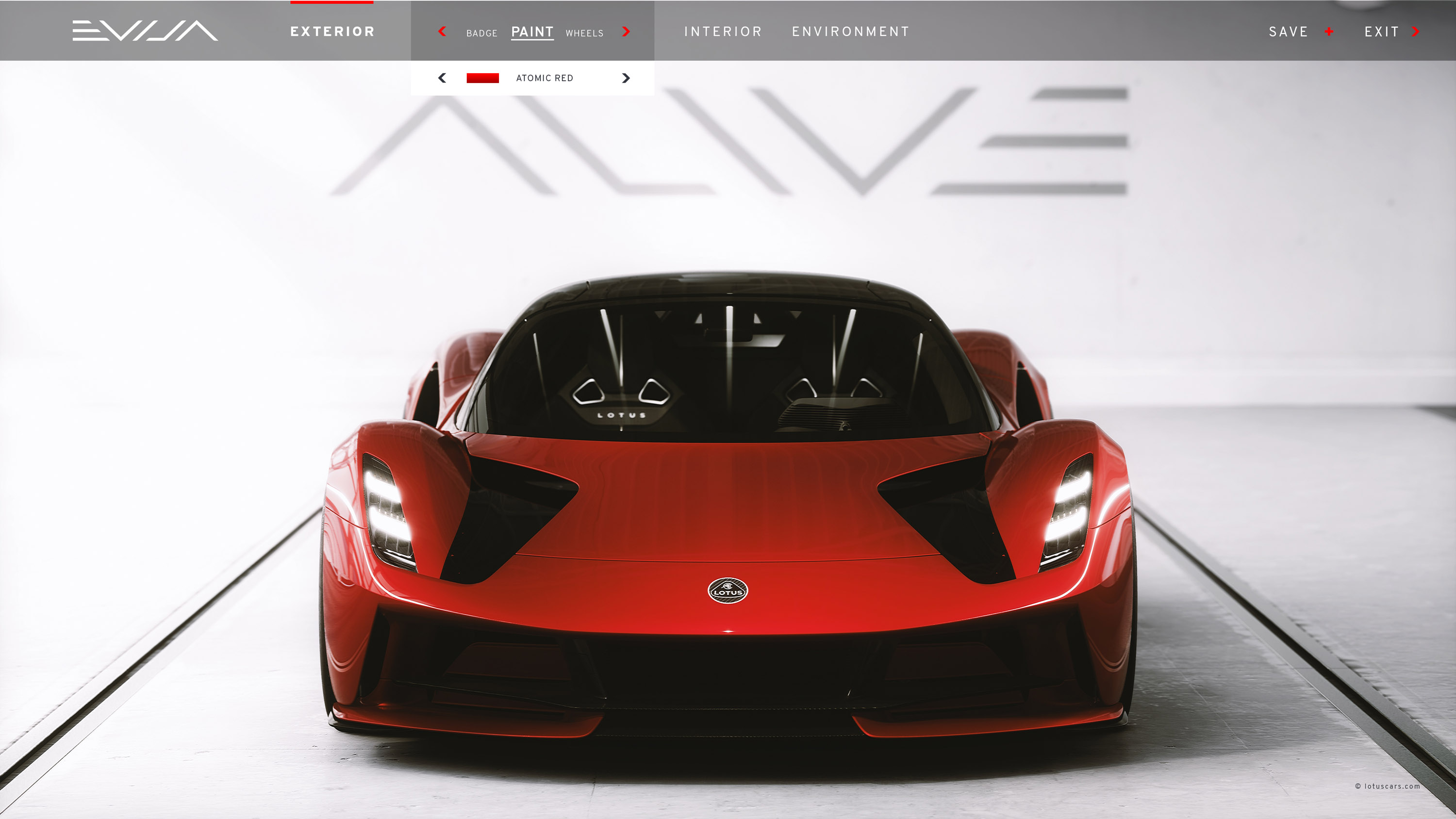 Lotus Evija Digital Configurator