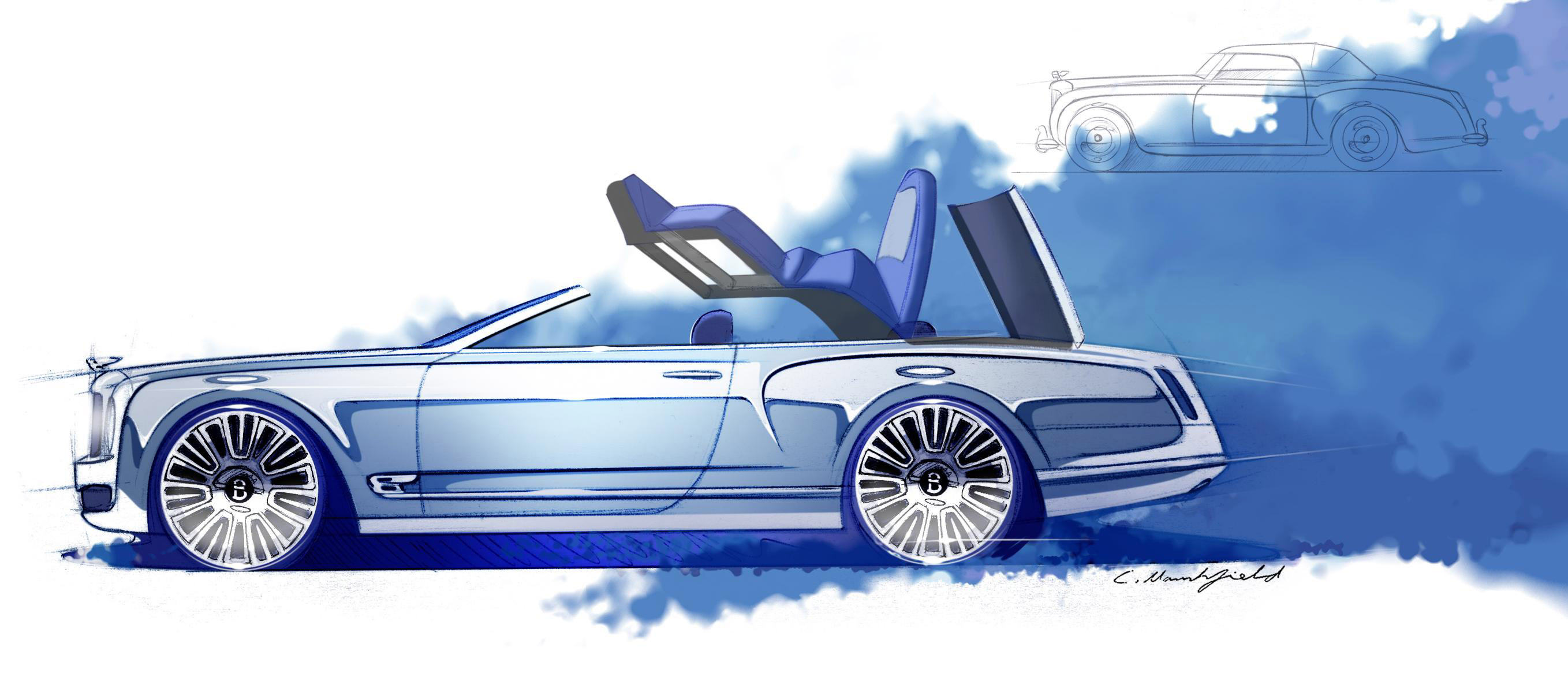 Bentley Mulsanne Convertible Concept Sketches