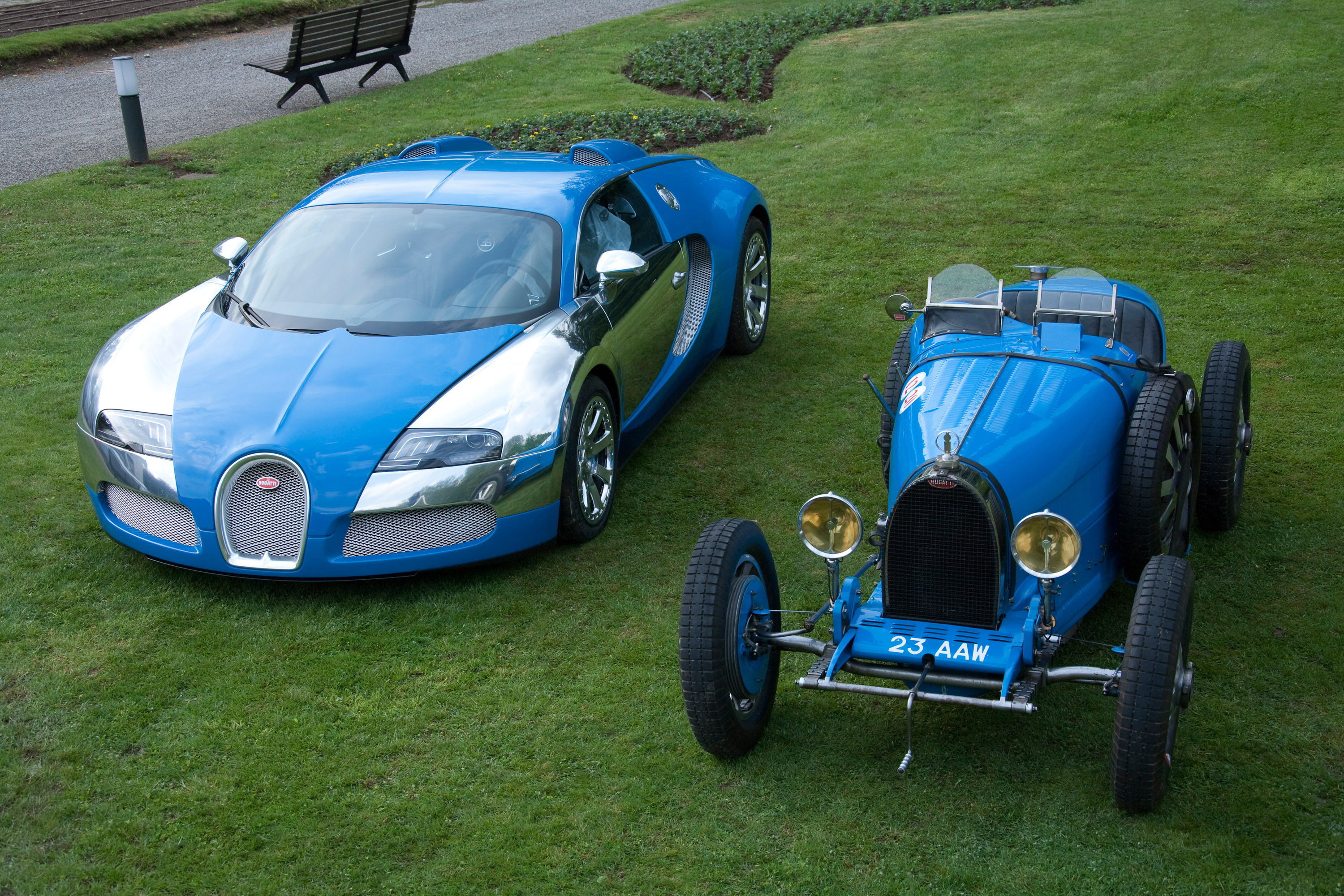 Bugatti Veyrons and Type 35 Grand Prix