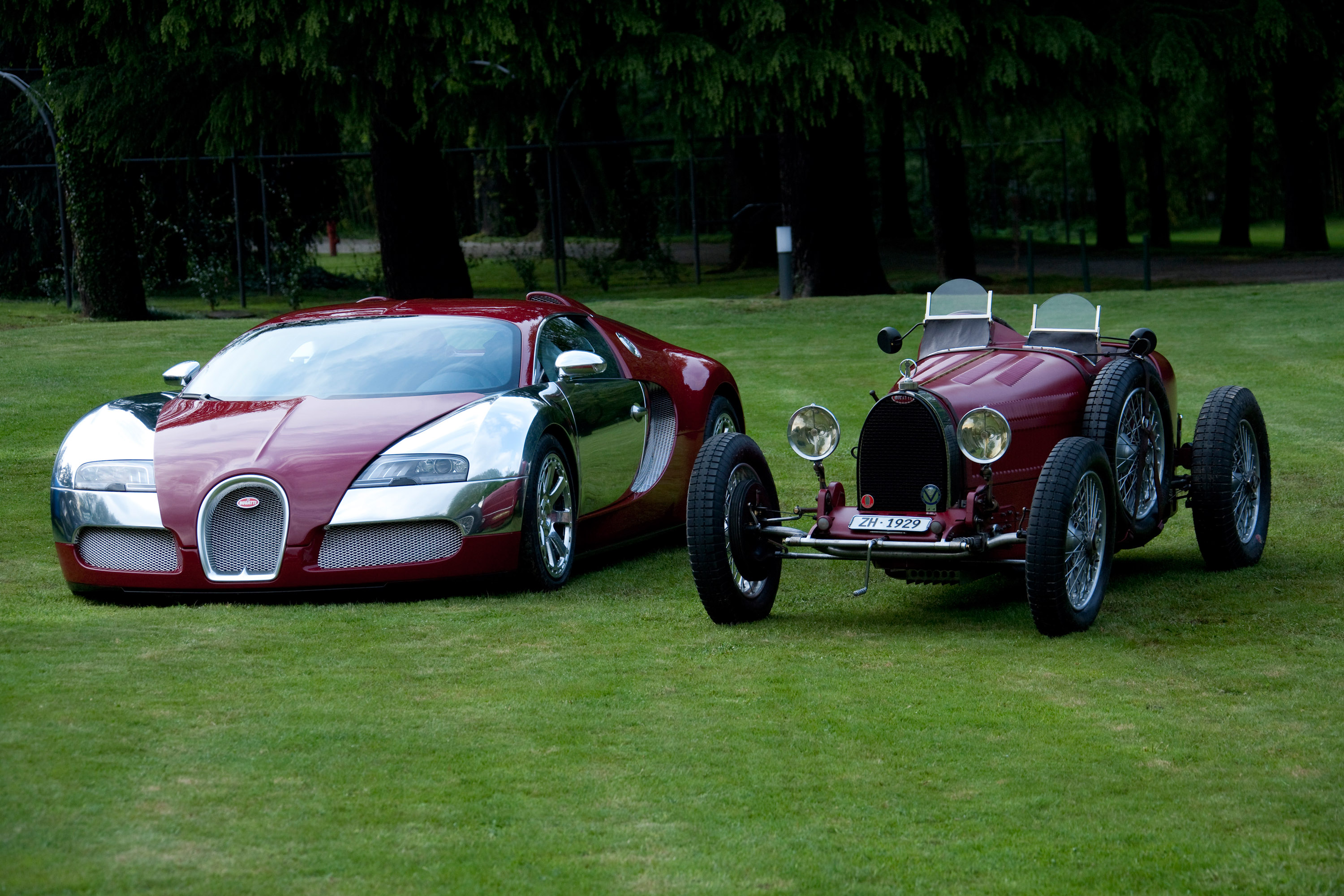 Bugatti Veyrons and Type 35 Grand Prix