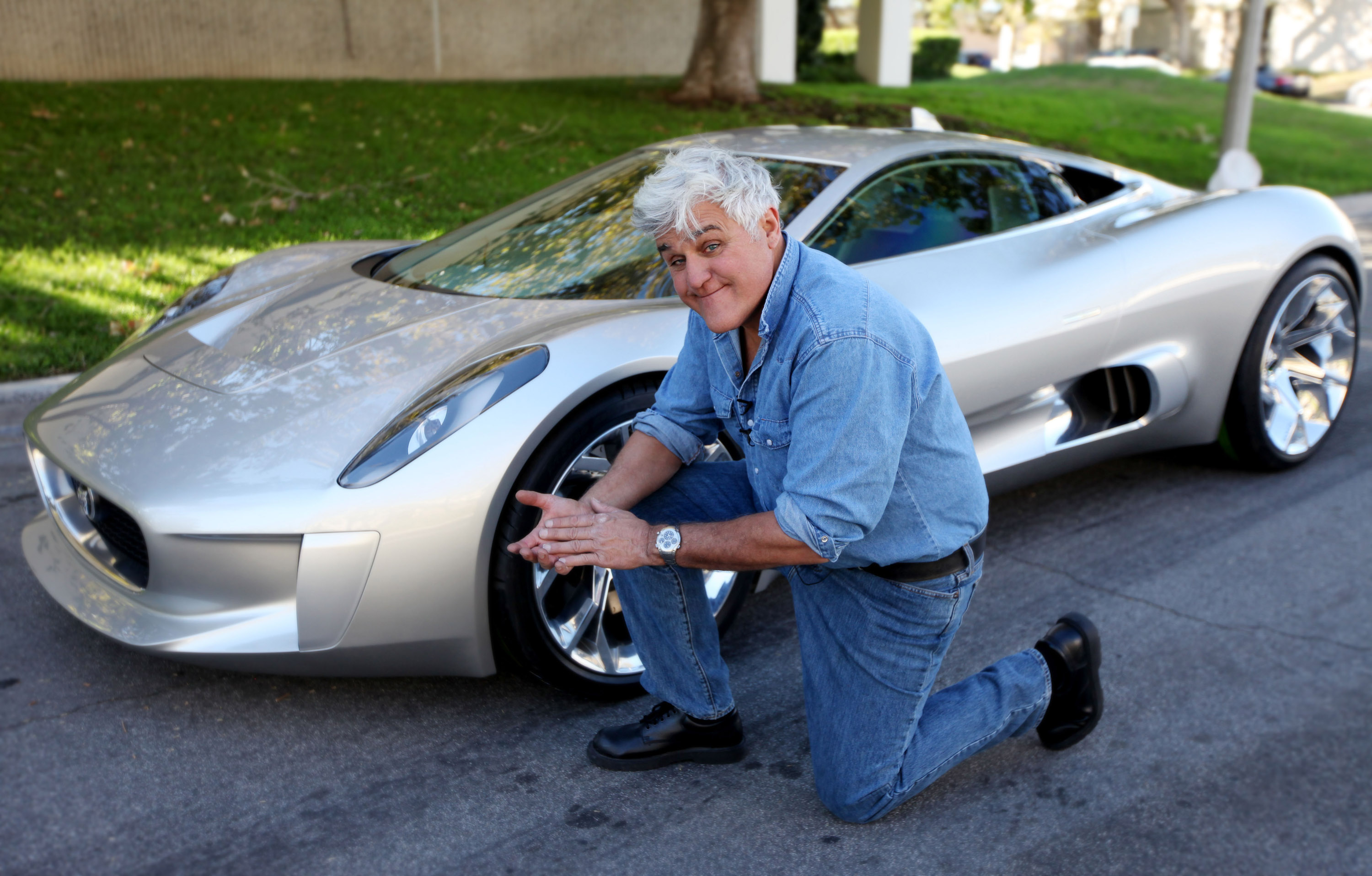 Jay Leno and Jaguar C-X75 Concept