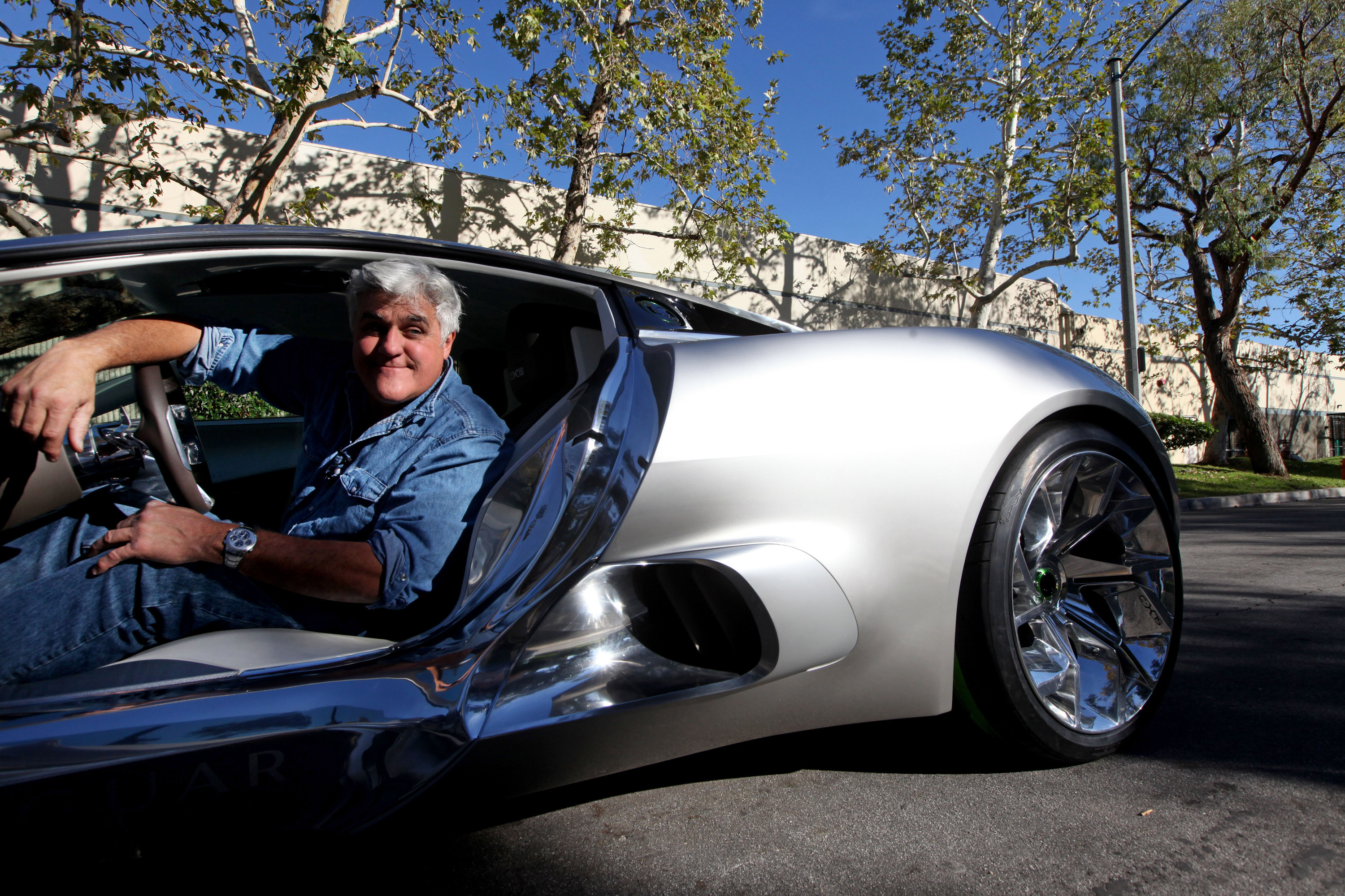 Jay Leno and Jaguar C-X75 Concept