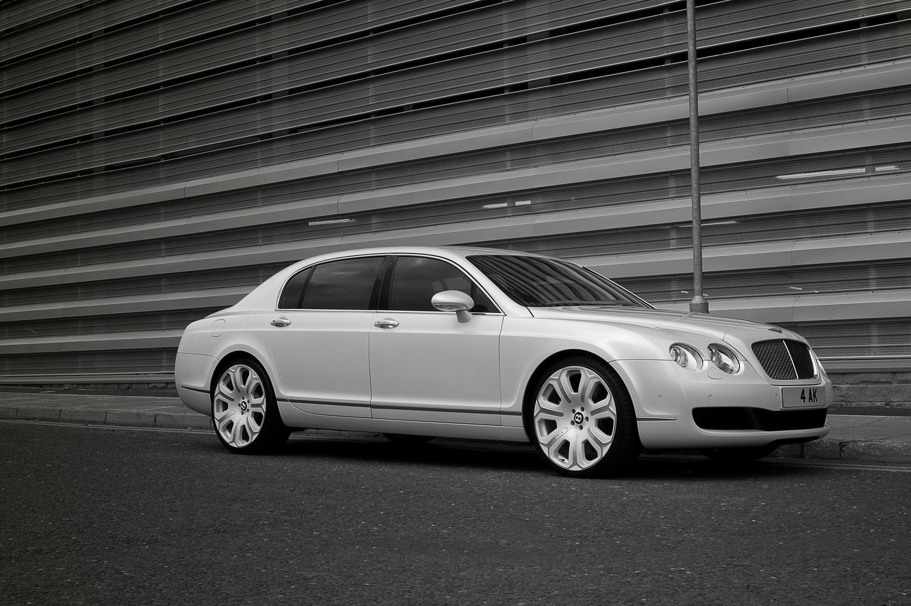 Project Kahn Pearl White Bentley Flying Spur