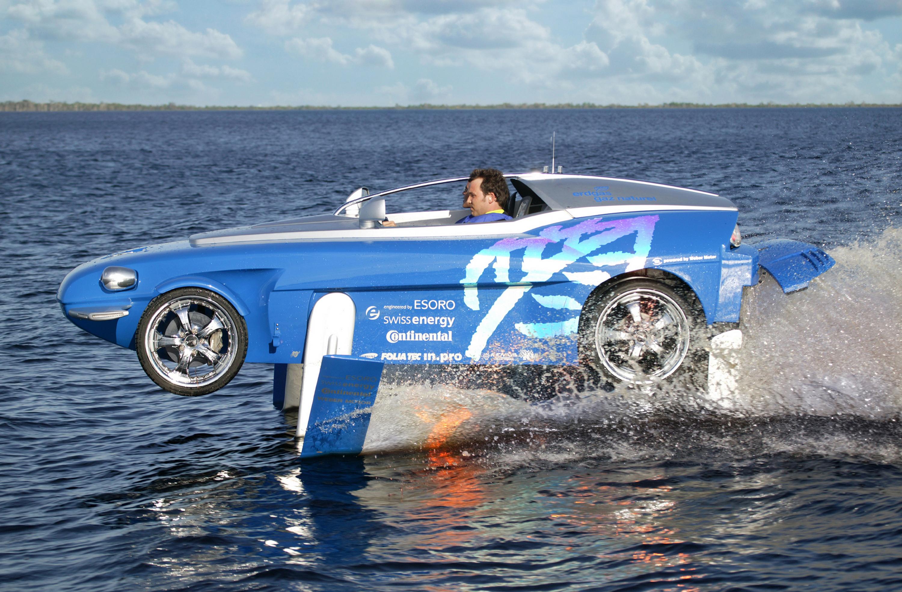 Работа автомобиля на воде. Rinspeed амфибия. Rinspeed Splash. БМВ амфибия. 2004 Rinspeed Splash Concept.