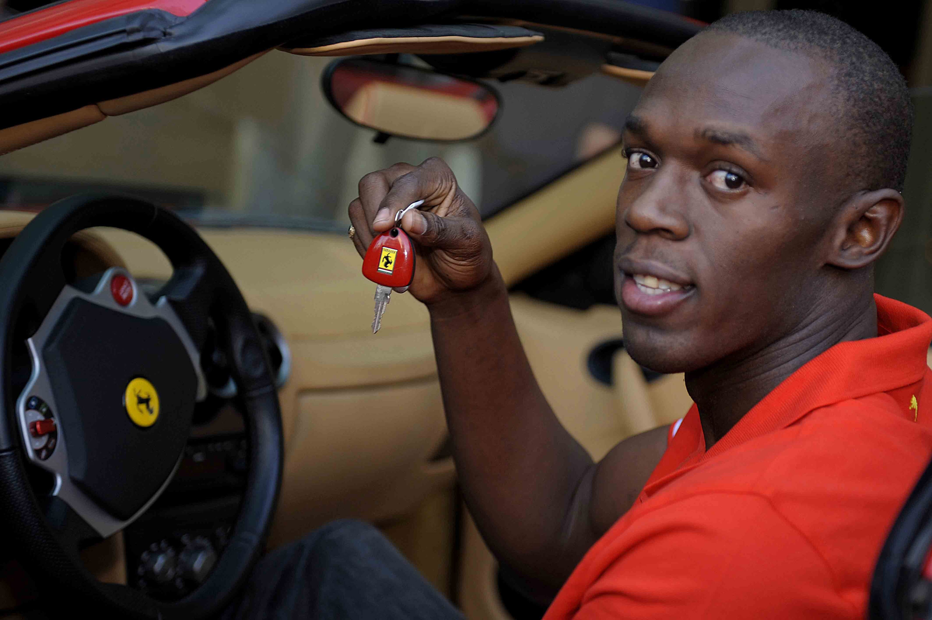 Usain Bolt in Ferrari F430 Spider