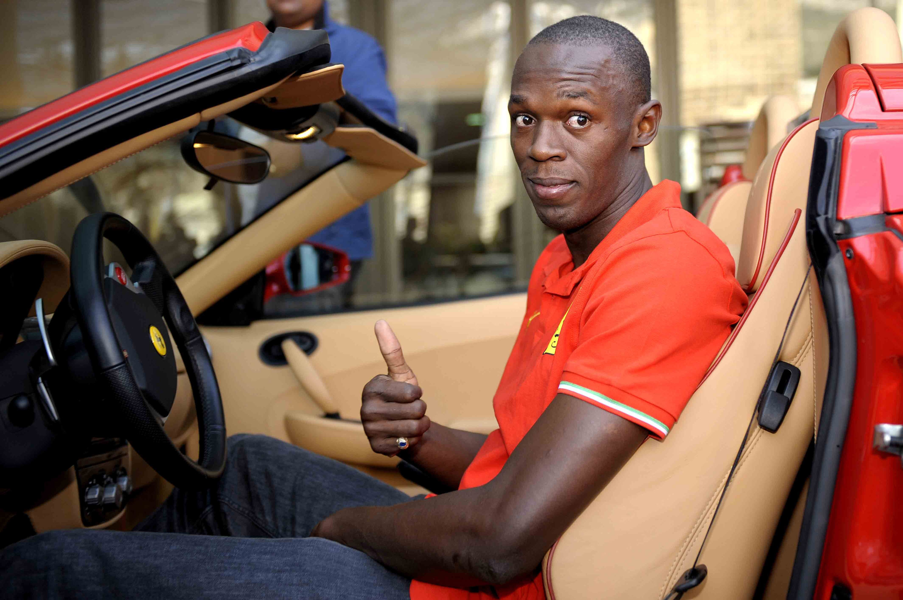 Usain Bolt in Ferrari F430 Spider