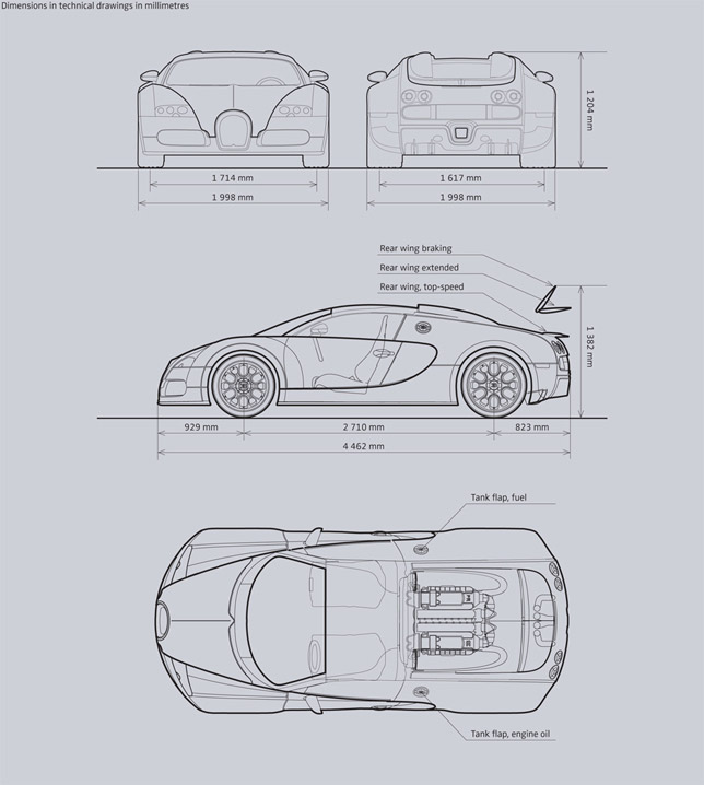 Bugatti Veyron 16.4 Grand Sport Dimensions
