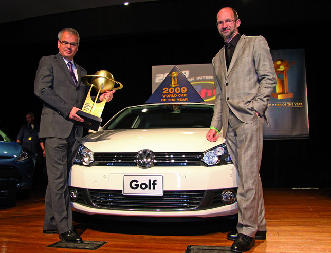 From left to right: Stefan Jacoby, President/CEO, Volkswagen of America, Inc., and Klaus Bischoff, head of Volkswagen Design Center