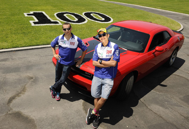 MotoGP Fiat Yamaha Team riders former World Champion Valentino Rossi (right) and Jorge Lorenzo (left)