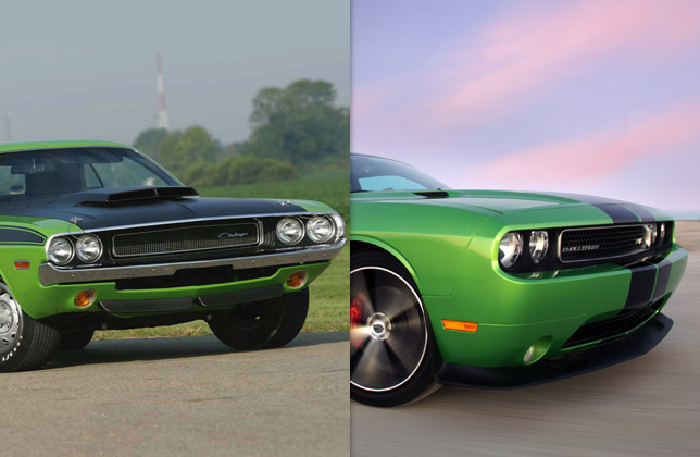1970 Challenger TA and 2011 Challenger SRT8 (front)